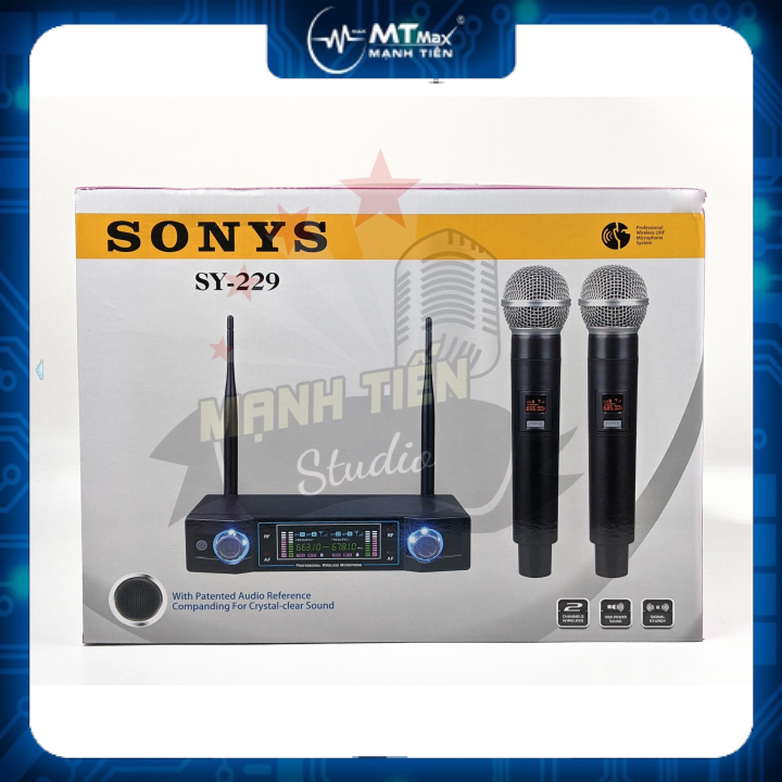 Micro không dây SonyS SY - 229 hát karaoke gia đình, hội nghị siêu tiện lơi micro cầm chắc tay bảo hành 1 năm