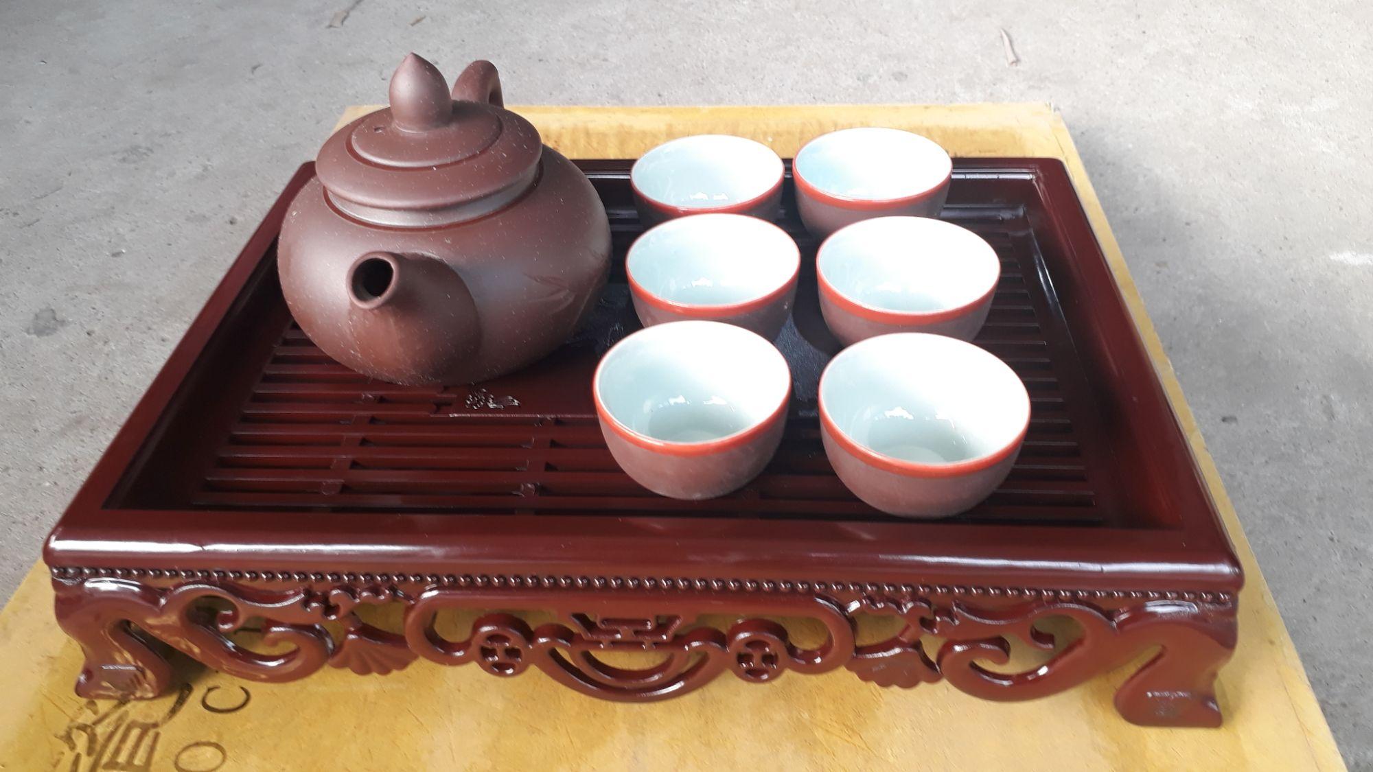 Khay trà giả gỗ đẹp 20x30cm