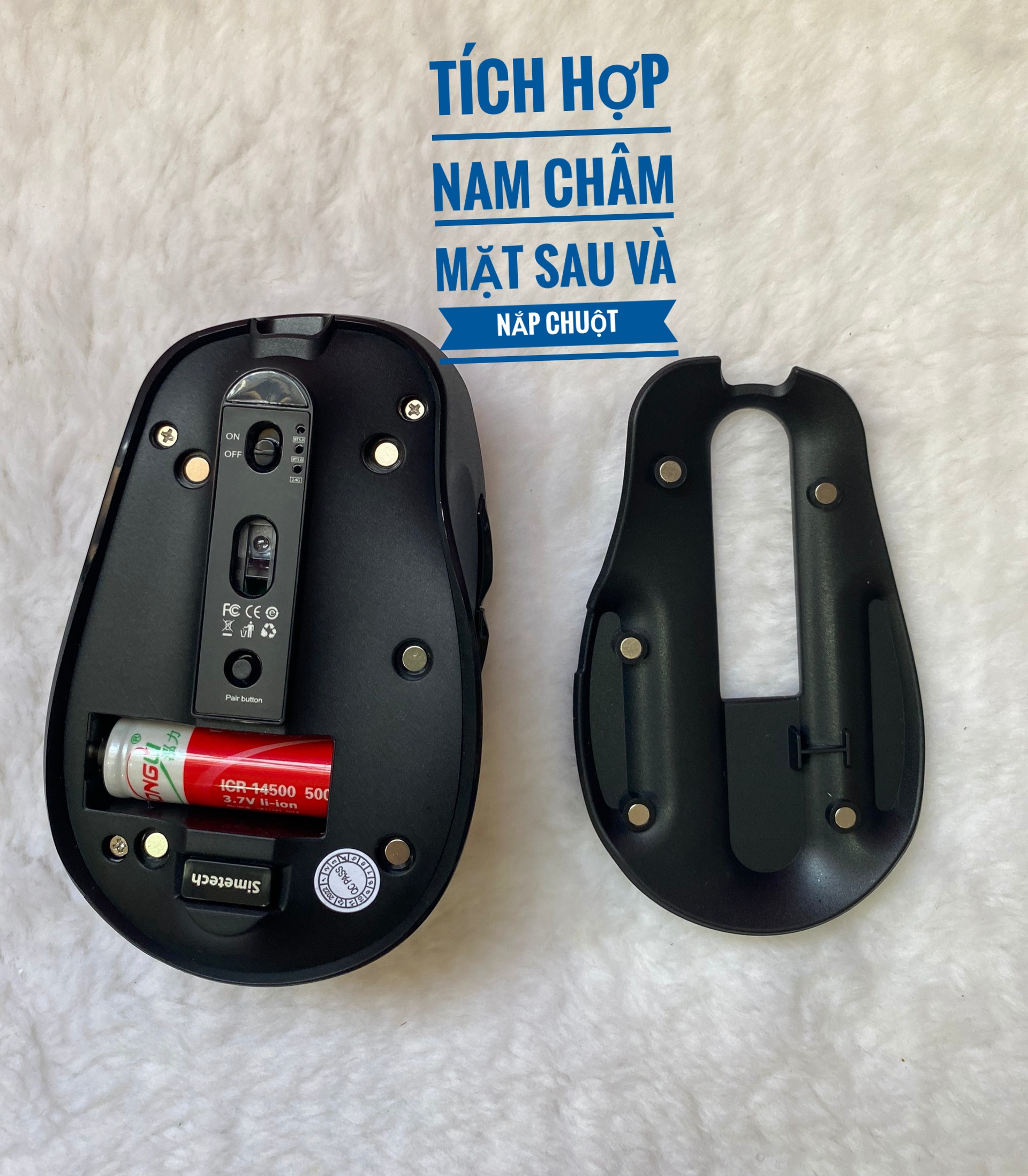 CHUỘT BLUETOOTH CHỐNG ỒN SIMETECH V7300B PIN SẠC CHÍNH HÃNG