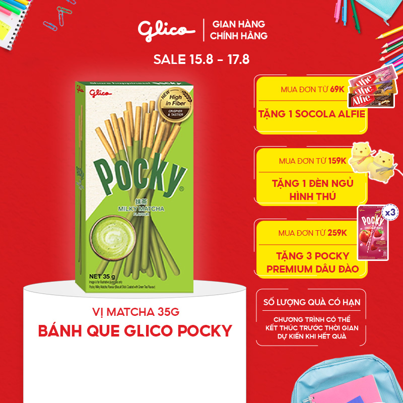 Hộp lẻ - bánh que pocky vị milky matcha trà xanh vị sữa 35g