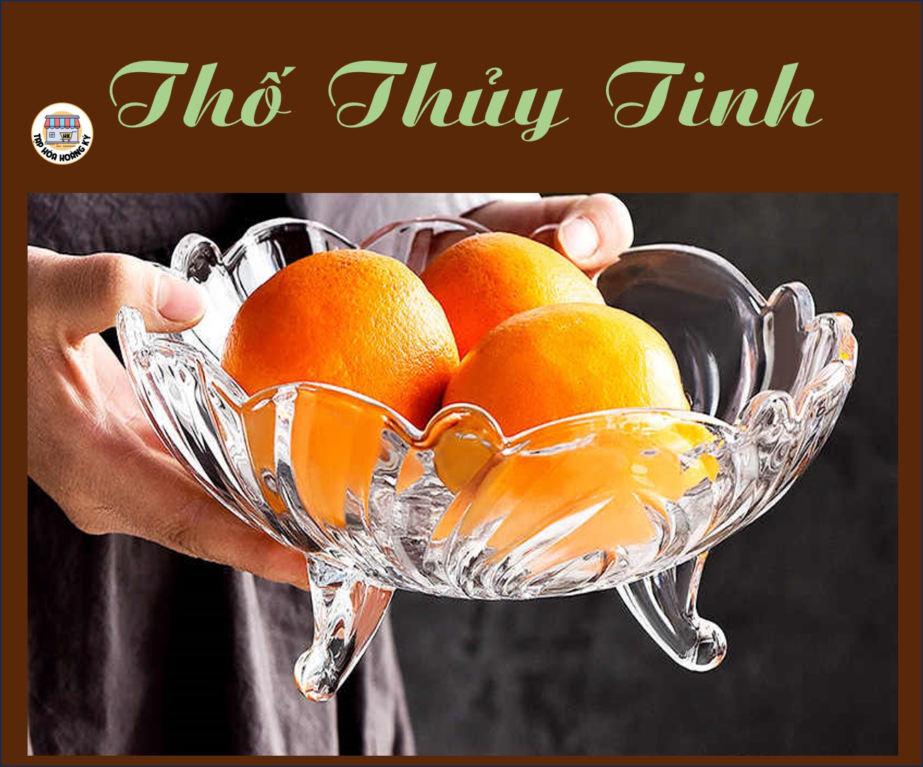 Tô thủy tinh cao cấp có chân đế - ĐK 21cm ( Đựng Rau câu, trái cây, rau củ)