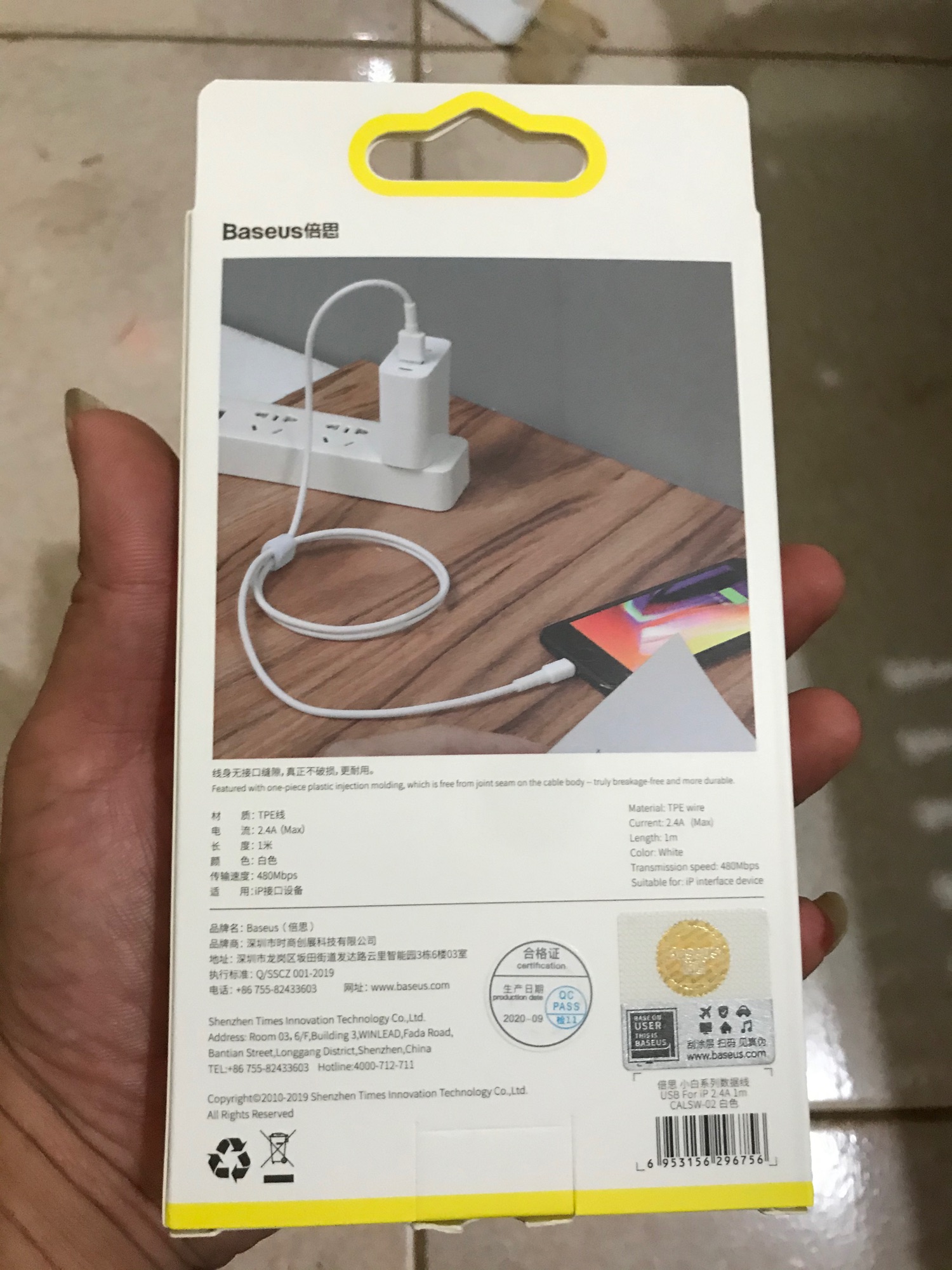 DÂY CÁP SẠC NHANH SIÊU BỀN BASEUS MINI WHITE DÙNG CHO SMARTPHONE TABLET LIGHTNING IPHONE/IPAD