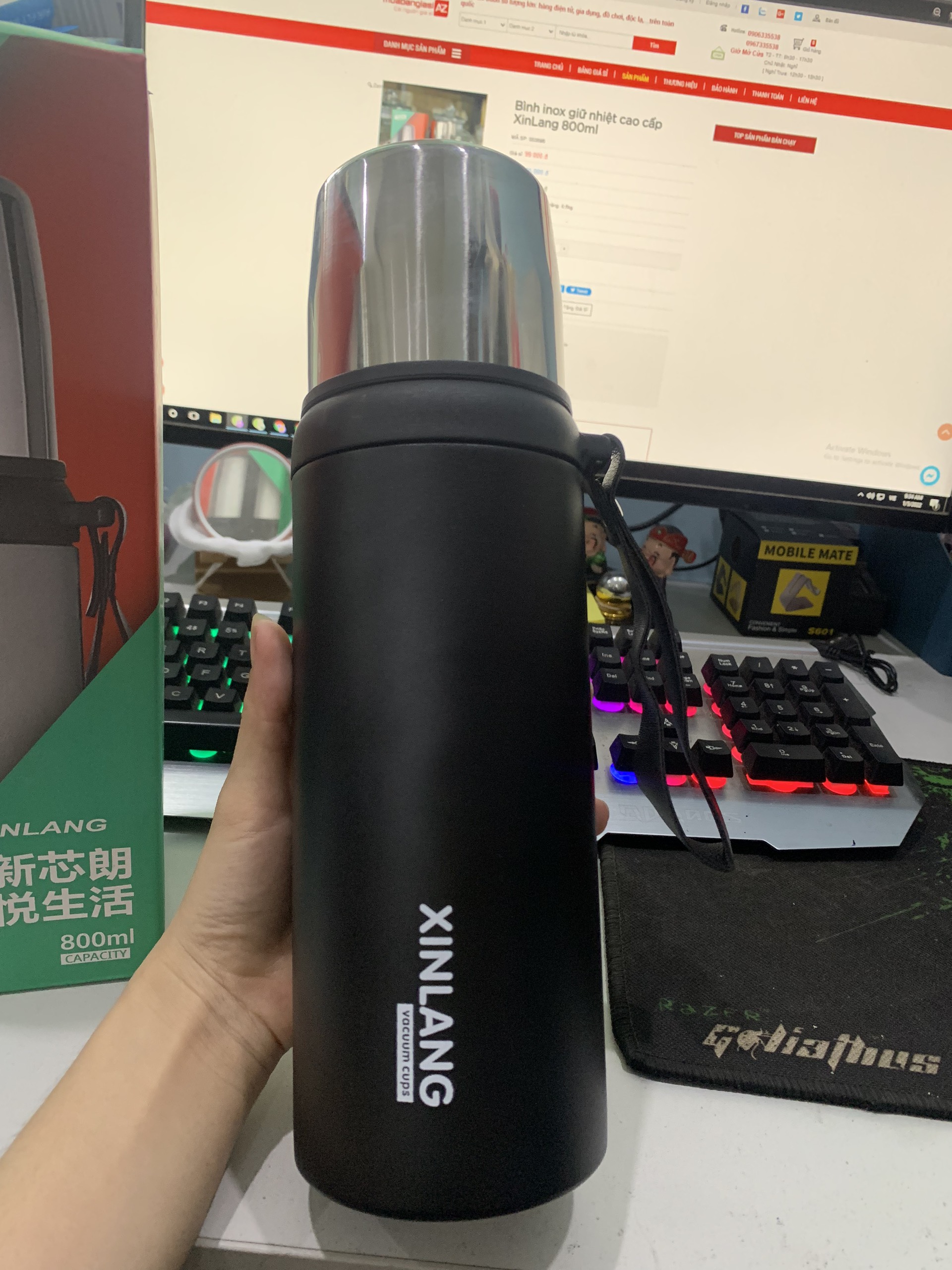 Bình inox giữ nhiệt cao cấp XinLang 800ml
