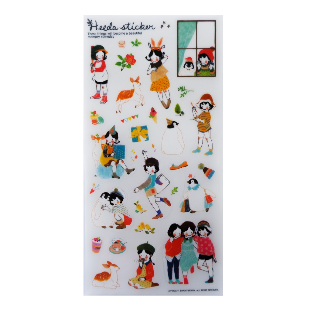 [HCM]Bộ 6 tấm sticker trang trí Heeda