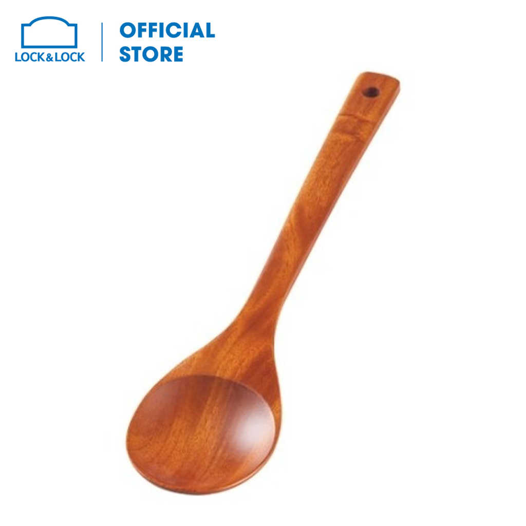 F00088- muỗng múc thức ăn bằng gỗ rose wood 29x6.5cm. hàng chính hãng lock&lock