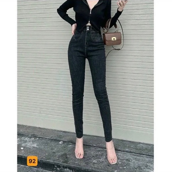 Quần jean nữ ôm body - quần jeans nữ lưng cao co giãn - quần bò nữ cạp cao kiểu mới, thời trang cao cấp Ohlala Fashion - MQ509