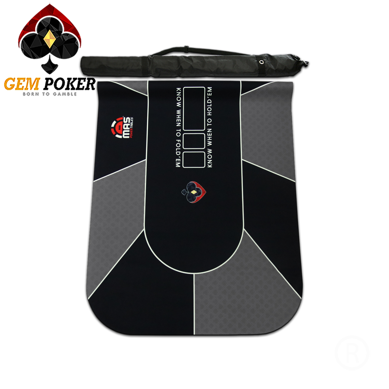 THẢM POKER CAO SU GEM BLACK 180x90 CM