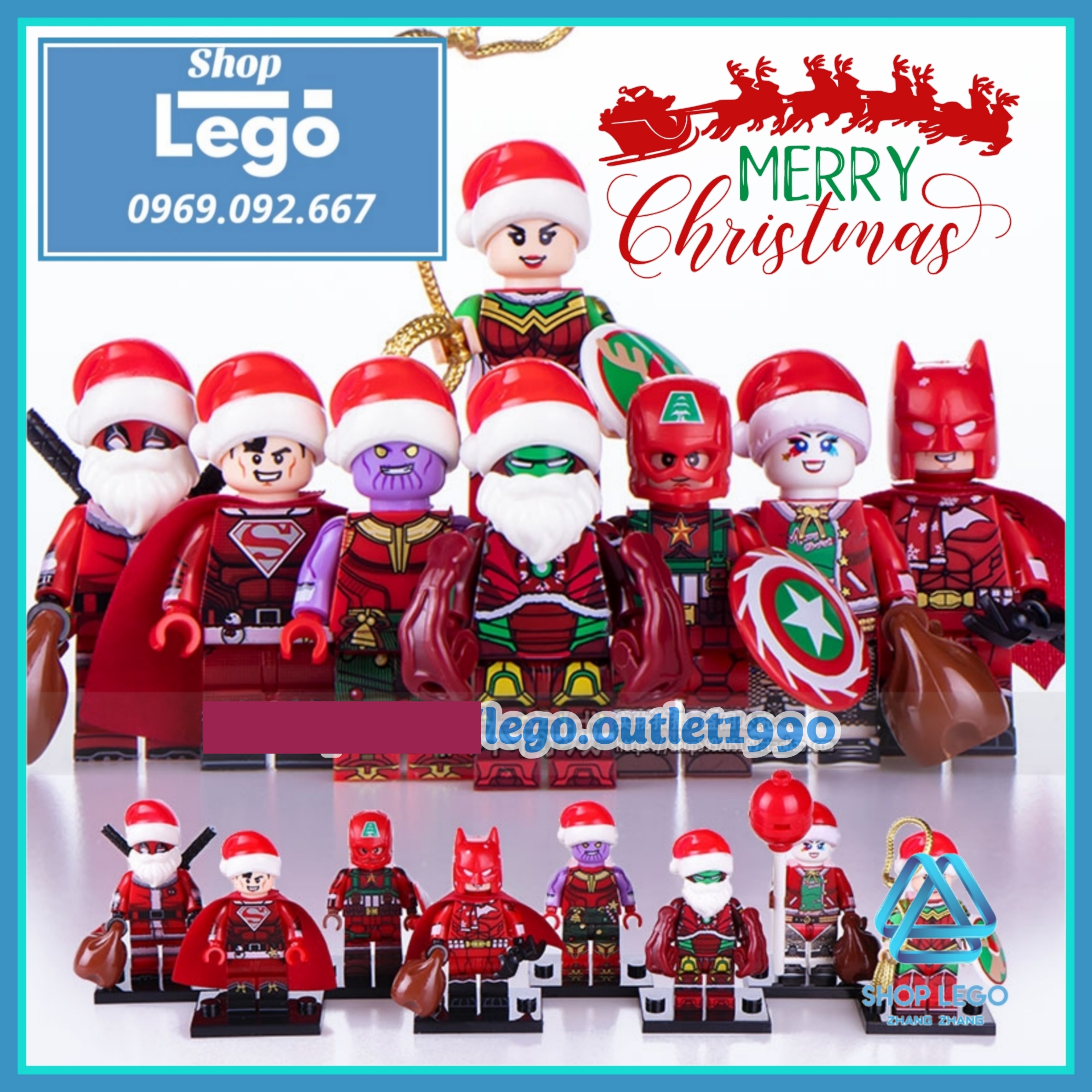 Xếp hình Giáng sinh Christmas Batman - Superman - Iron Man - Thanos