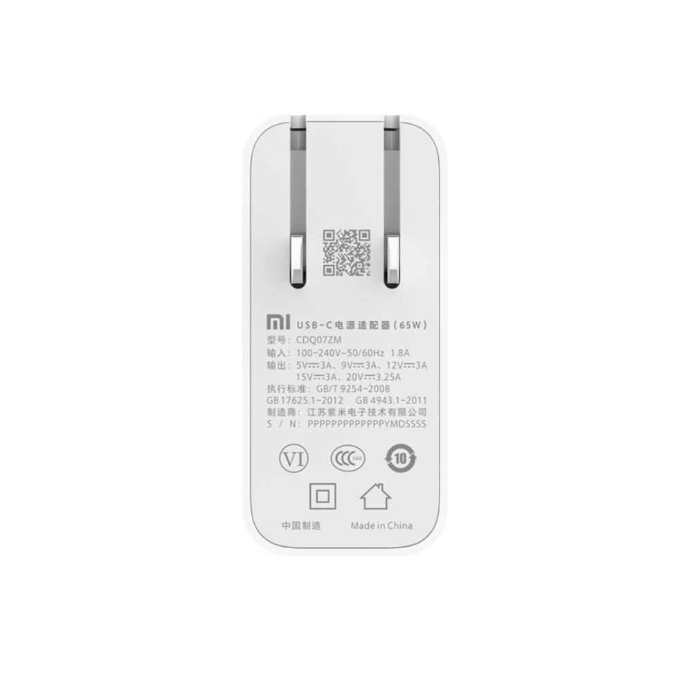 Củ sạc laptop Xiaomi 65w 1 cổng typeC hỗ trợ PD