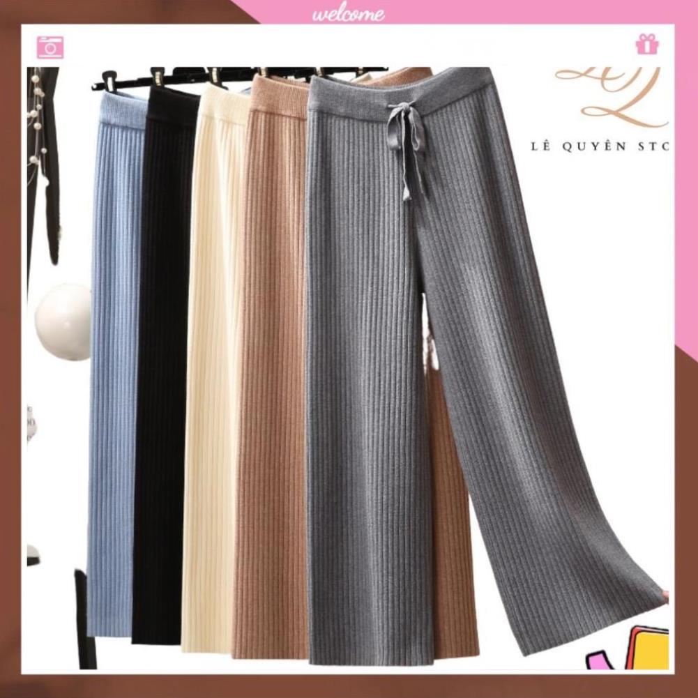 Quần thun tăm  quần ống rộng thun tăm xuất hàn BIGSIZE (40-80KG) phong cách hàn quốc [cam kết ảnh tự chụp 100%]