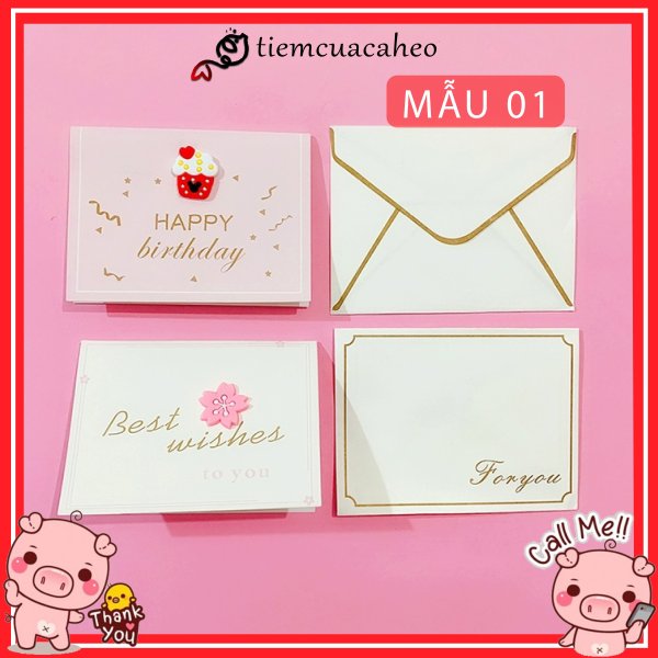 (Sẵn hàng tại SG) Thiệp ghi lời chúc, giấy note mừng sinh nhật, quà tặng online dịp lễ, ngày kỷ niệm nhắn gửi yêu thương kèm phong bì