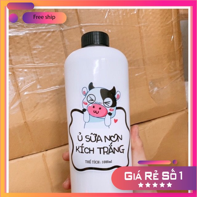 Ủ trắng sữa bò non kíchtrắng 1000ml đậm đặc , trắng mịn , bật tone nhanh