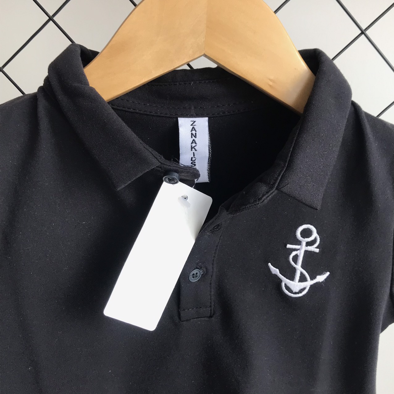 Áo cổ trụ bé trai VNXK cotton 100% lịch sự đứng form