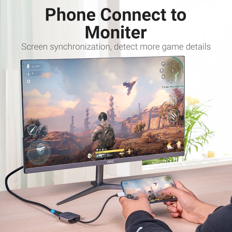 Hub chuyển type C ra HDMI và VGA + USB 3.0 Vention