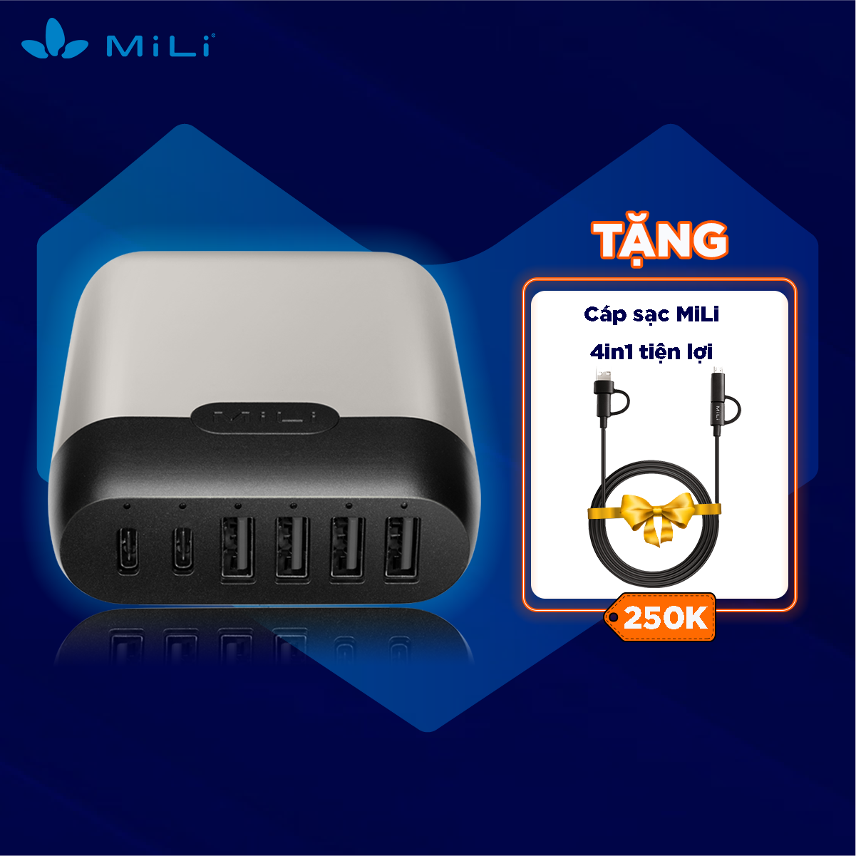 Sạc 6 cổng PD/60W Station III MiLi – HC-H60-C