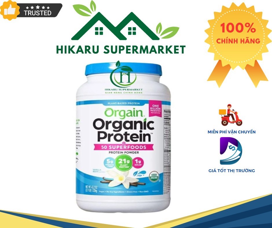 Bột Protein Hữu Cơ Organic Protein & Superfoods Hương Vani - Bột đạm Protein thực vật thuần chay
