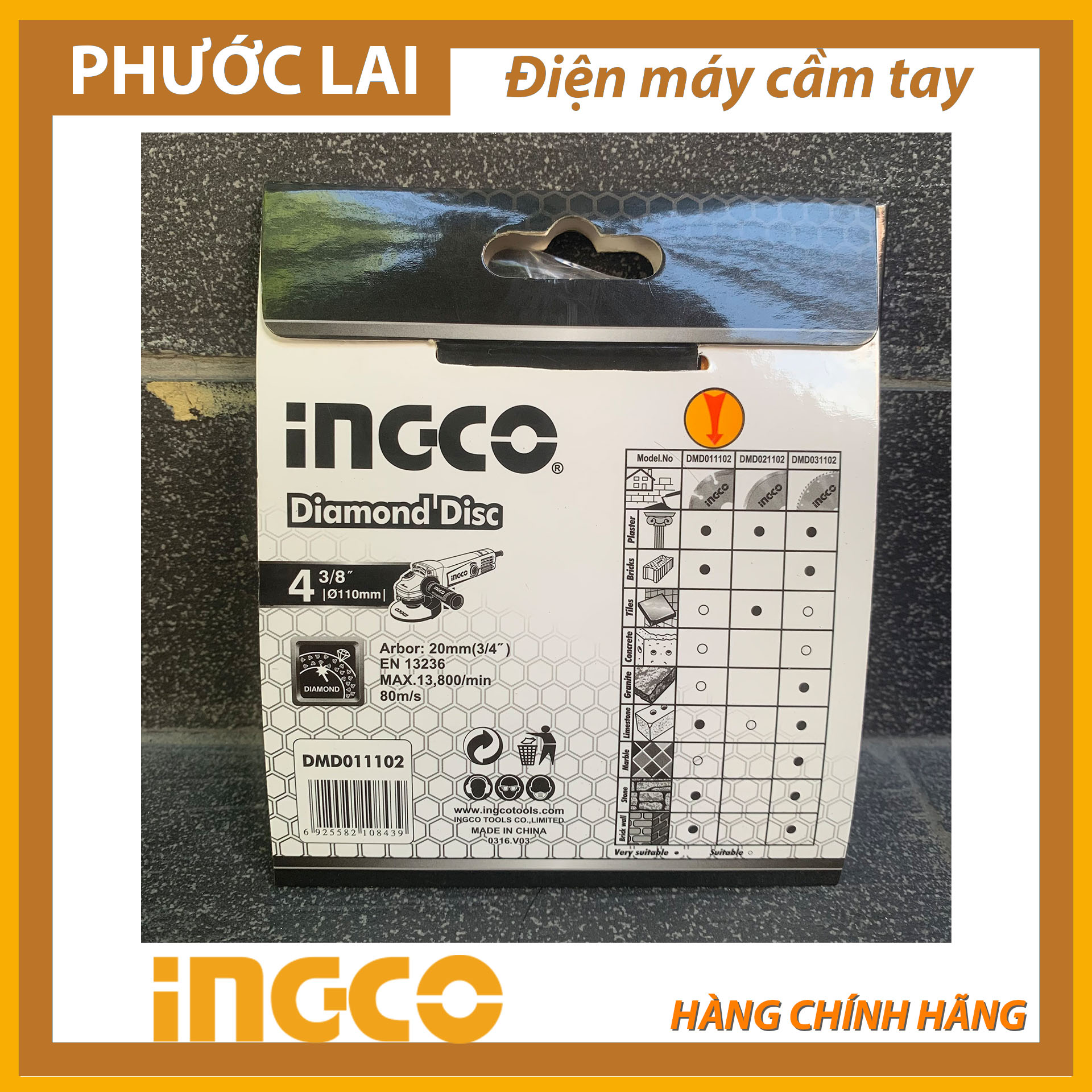 Đĩa cắt gạch khô 110x20mm (Chính Hãng) INGCO DMD011102
