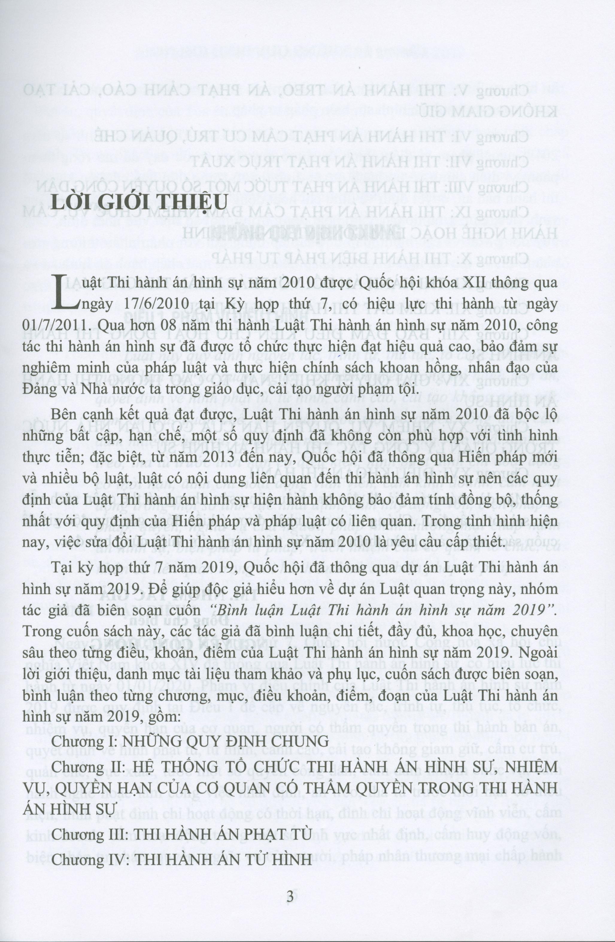 Bình Luận Luật Thi Hành Án Hình Sự Năm 2019