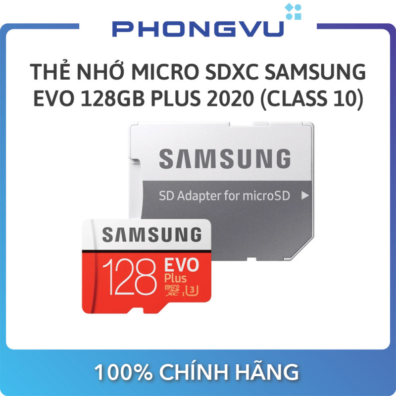 Thẻ nhớ Micro SDXC Samsung 128GB EVO Plus 2020 MB-MC128HA/APC (Class10) - Bảo hành 36 tháng