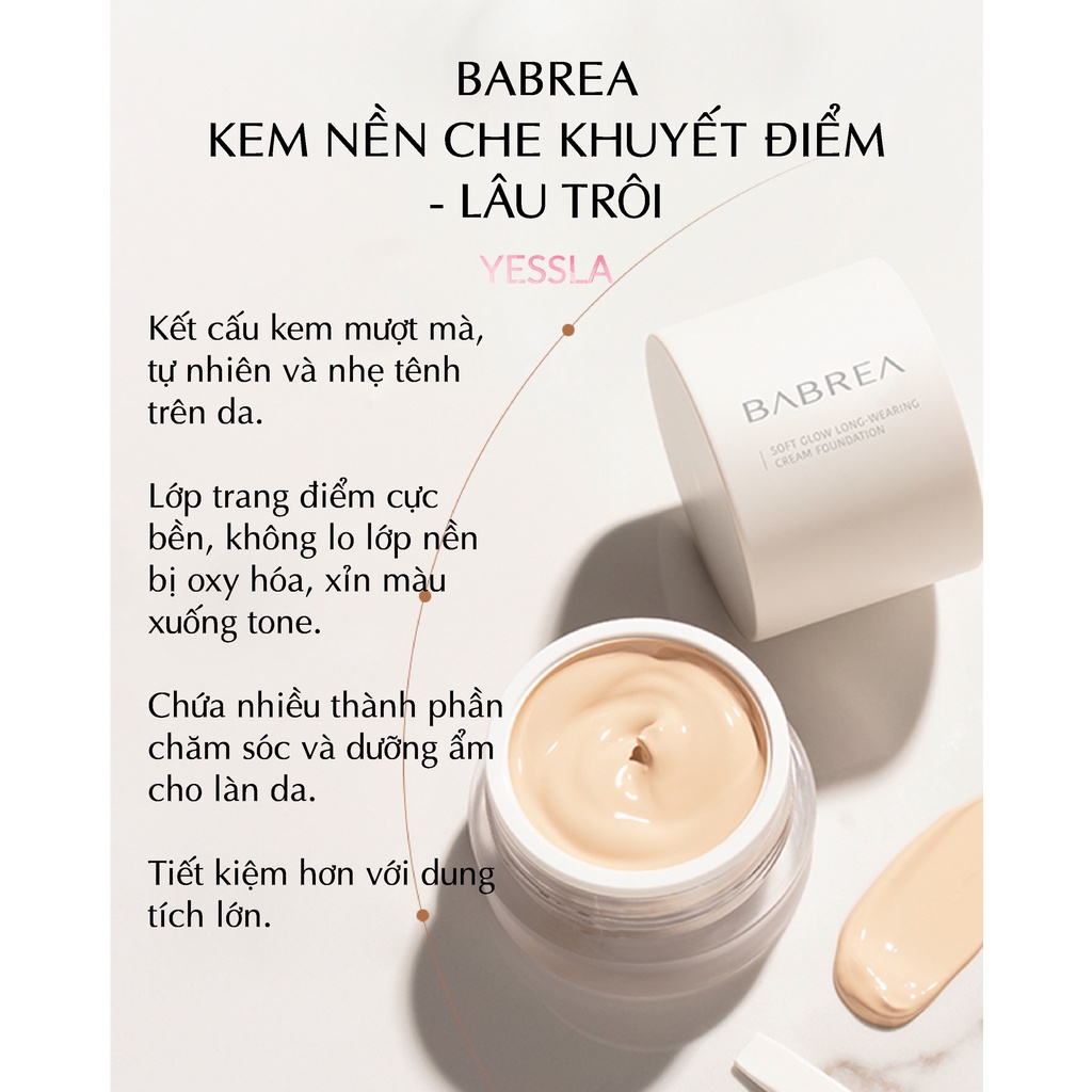 BABREA – Kem nền che khuyết điểm lâu trôi