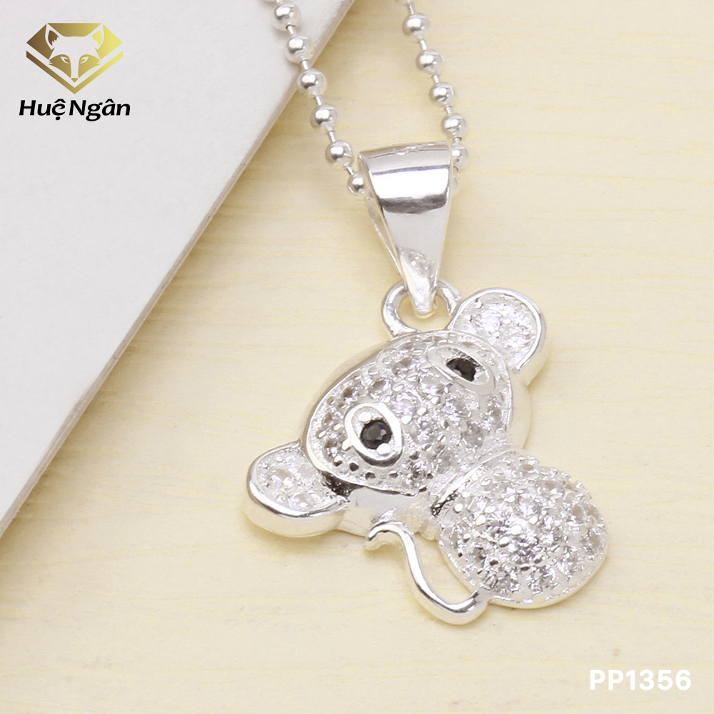 Bộ dây chuyền liền mặt nữ trang sức bạc Ý S925 Bạc Xinh Mặt khỉ con đáng yêu PP1356