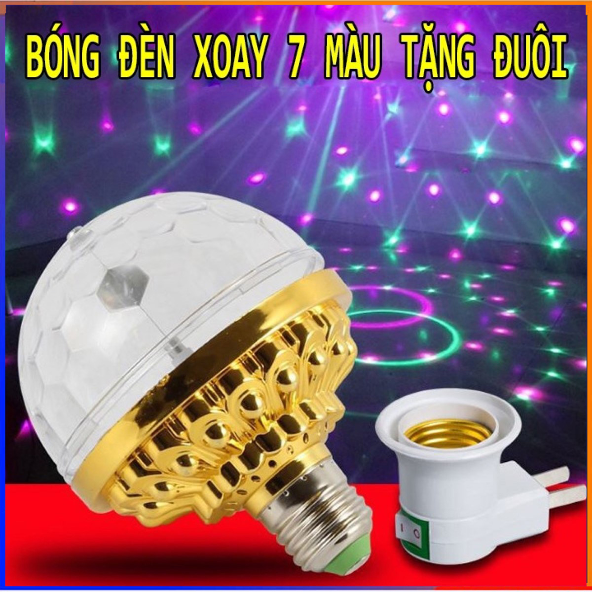 Đèn led trang trí 7 màu cảm ứng theo nhạc cực đẹp [ Có điều khiển ] - Đèn nháy laze phòng bay vũ trường