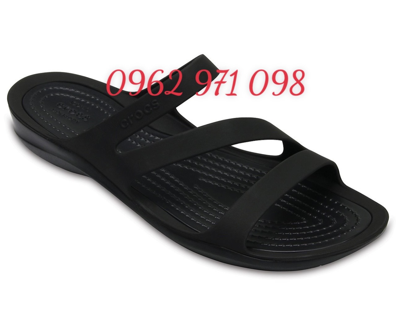 Dép lê Wave Swiftwater Crocs (Đen/Đen)