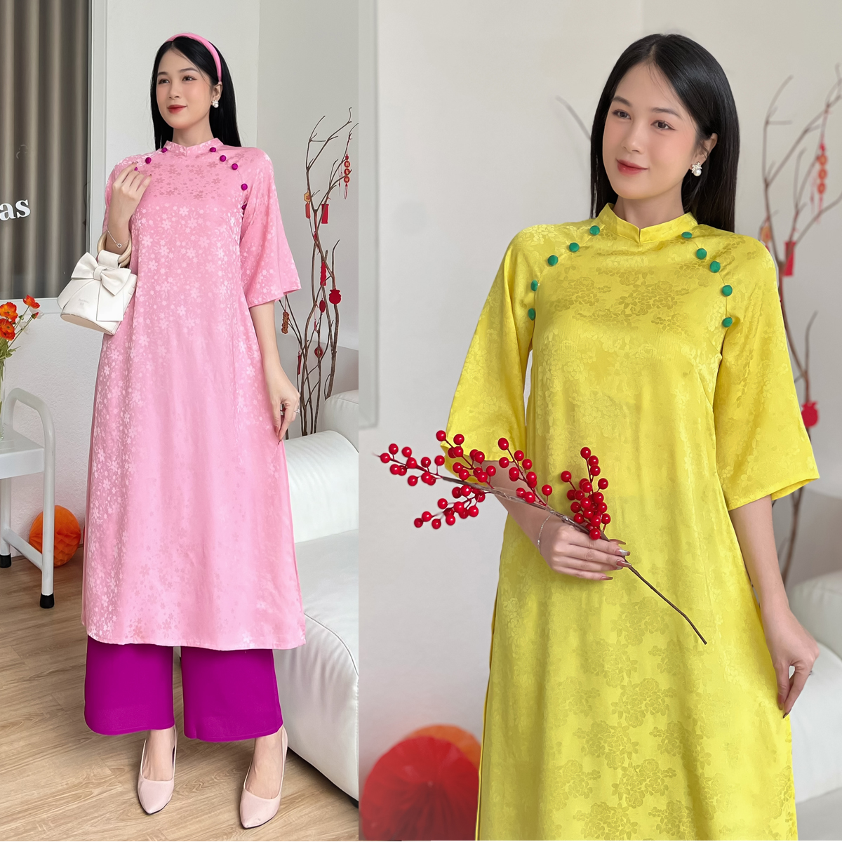 Áo dài Cách Tân Cô Ba AD012 – Lady Fashion – Khánh Linh Style
