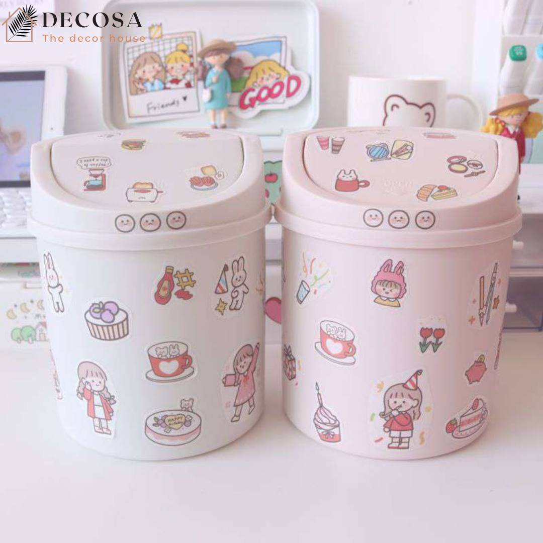 Thùng rác để bàn mini nắp lật tiện dụng