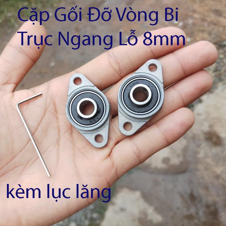 gối đỡ bạc đạn trục ngang 8mm
