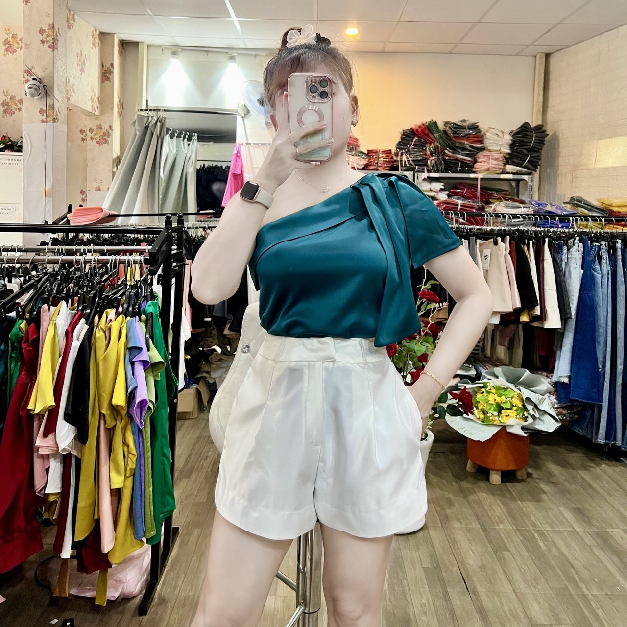 [HCM]HÌNH THẬT 100% ÁO LỤA NHẬT LỆCH VAI VẠT CHÉO