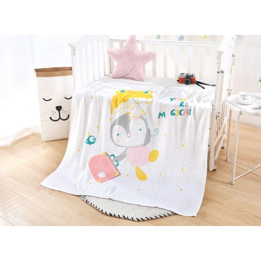 Chăn lụa aden siêu mềm mát chất cotton lụa cho bé
