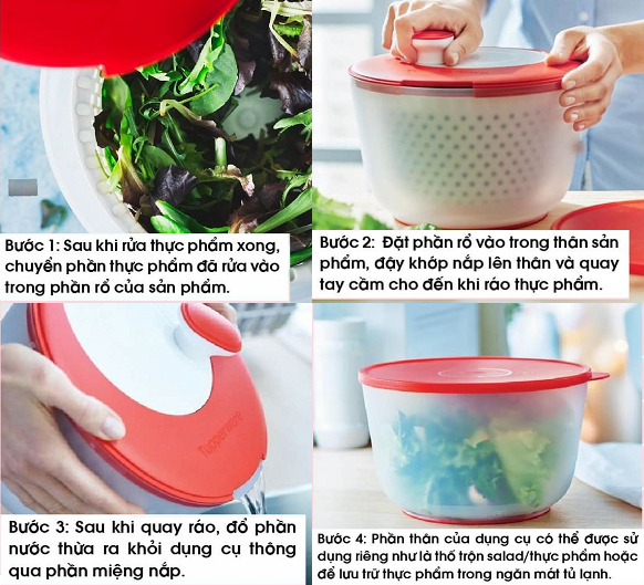 Dụng cụ quay ráo thực phẩm Tupperware Spinning Chef