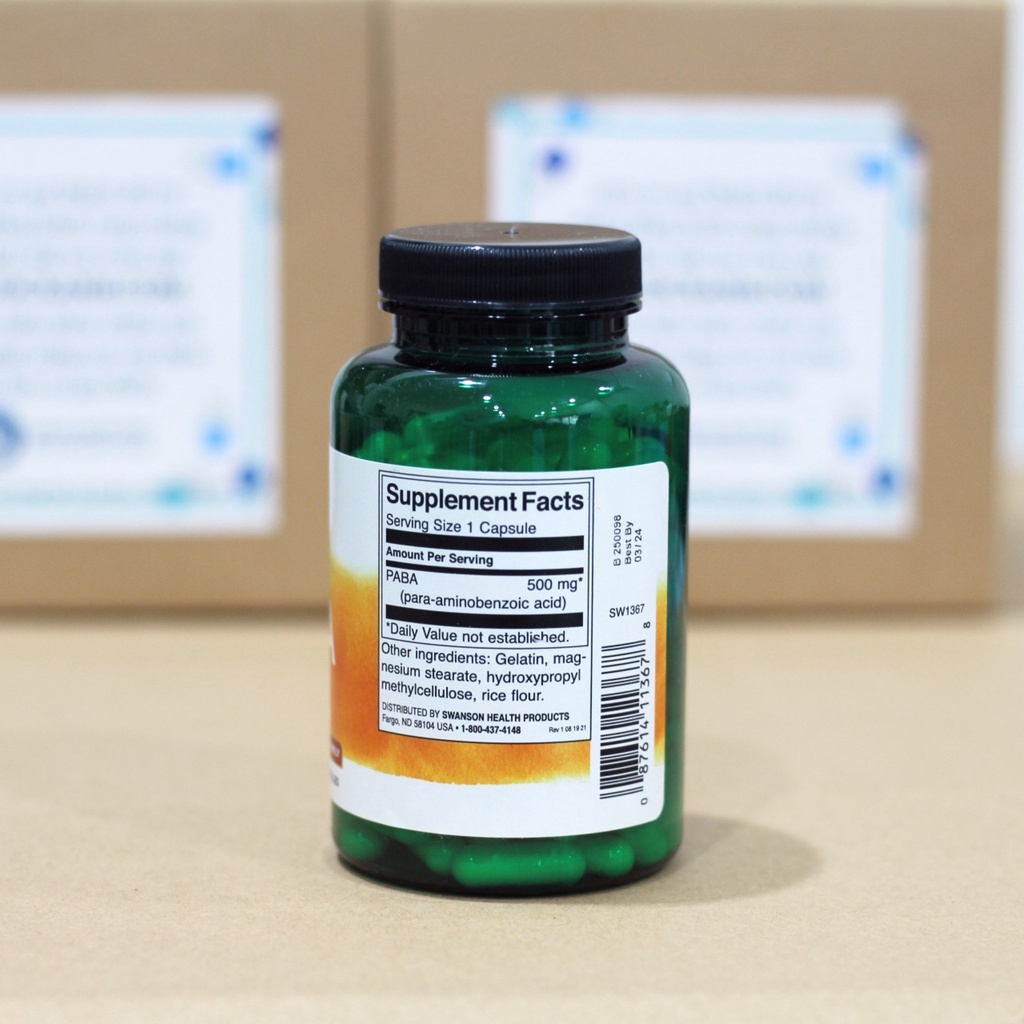 [Hàng Quốc Tế] SWANSON PABA, 120 viên, Hỗ trợ chống oxy hóa