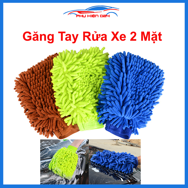 Găng tay rửa xe ô tô 2 mặt Microfiber chuyên dụng rửa xe, vệ sinh nhà cửa thấm hút tốt