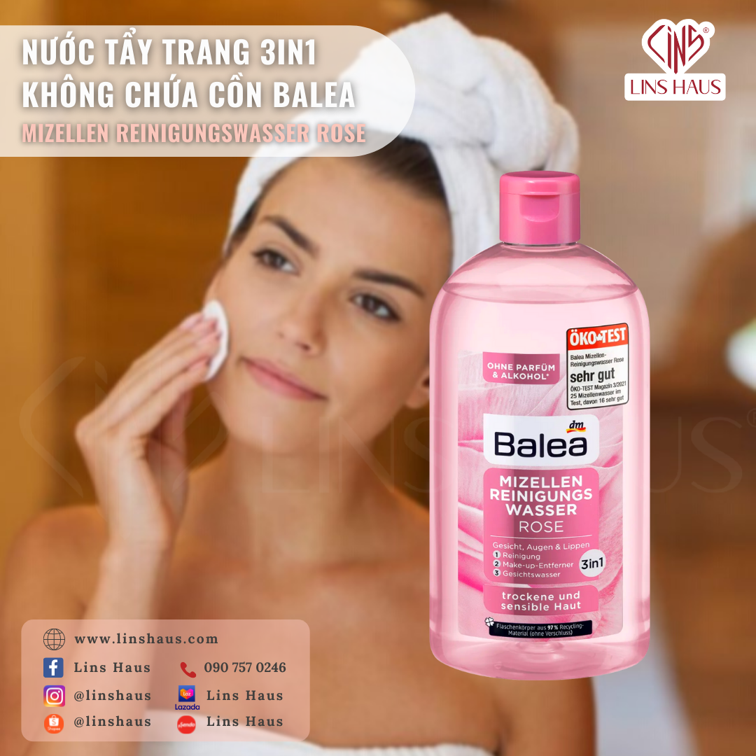 Nước tẩy trang Balea 3in1 400ml LinsHaus