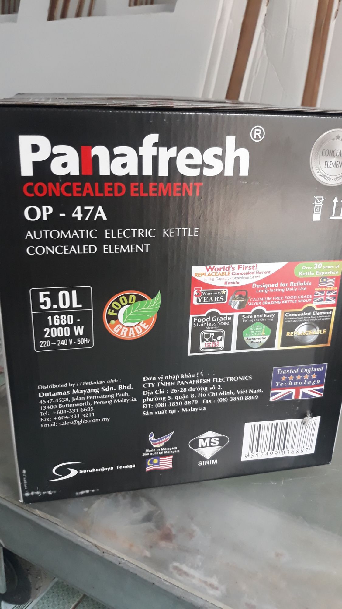 Ấm điện dung tích lớn nhập khẩu malaysia - panafresh