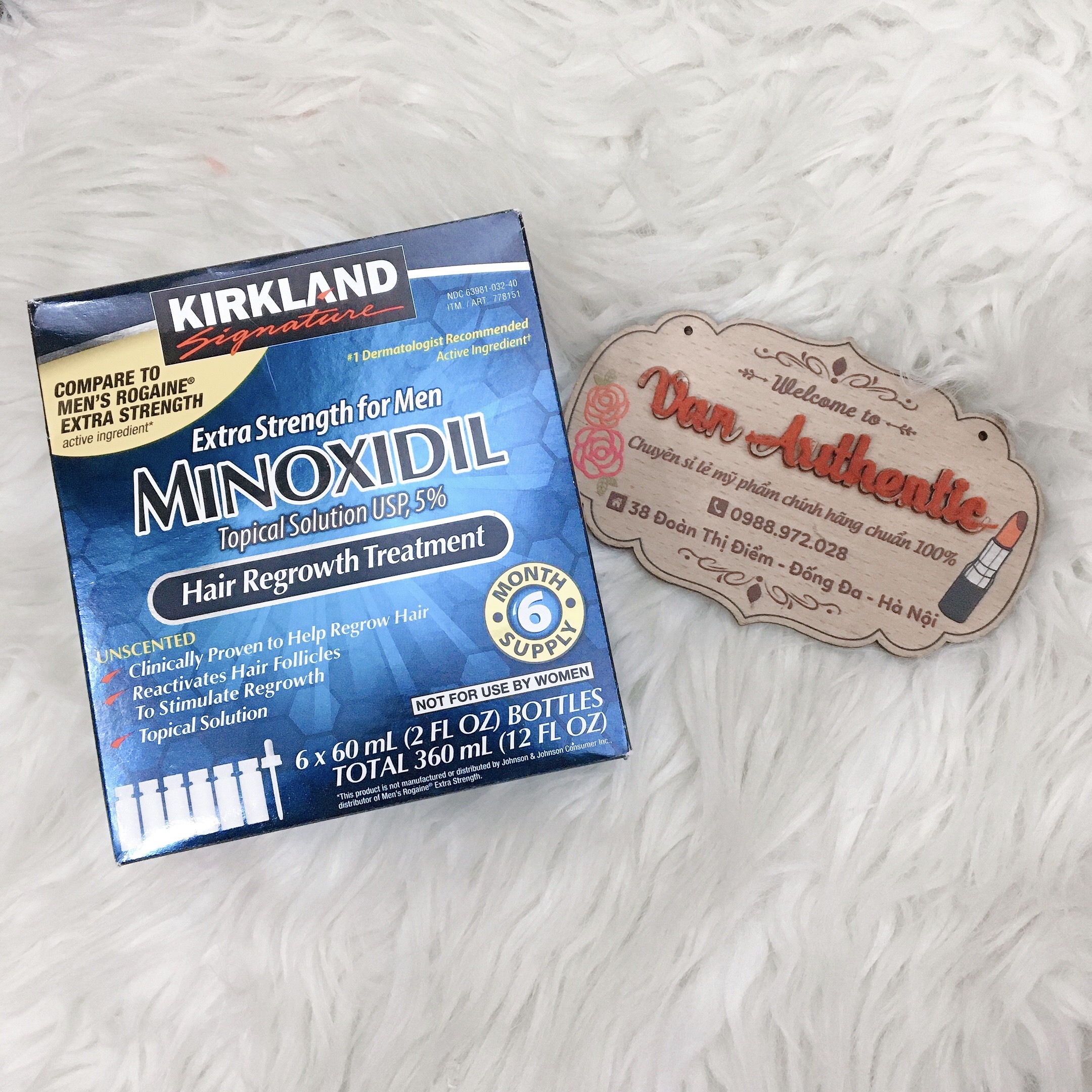 Minoxidil 5% Dạng Lỏng Mọc Râu Tóc Kirkland Mỹ (1 Hộp 6 lọ) bán sỉ