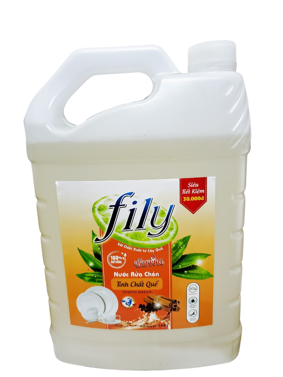 Nước Rửa Chén Bát 3,8 Lít Thái lan Tinh Dầu Quế FILY