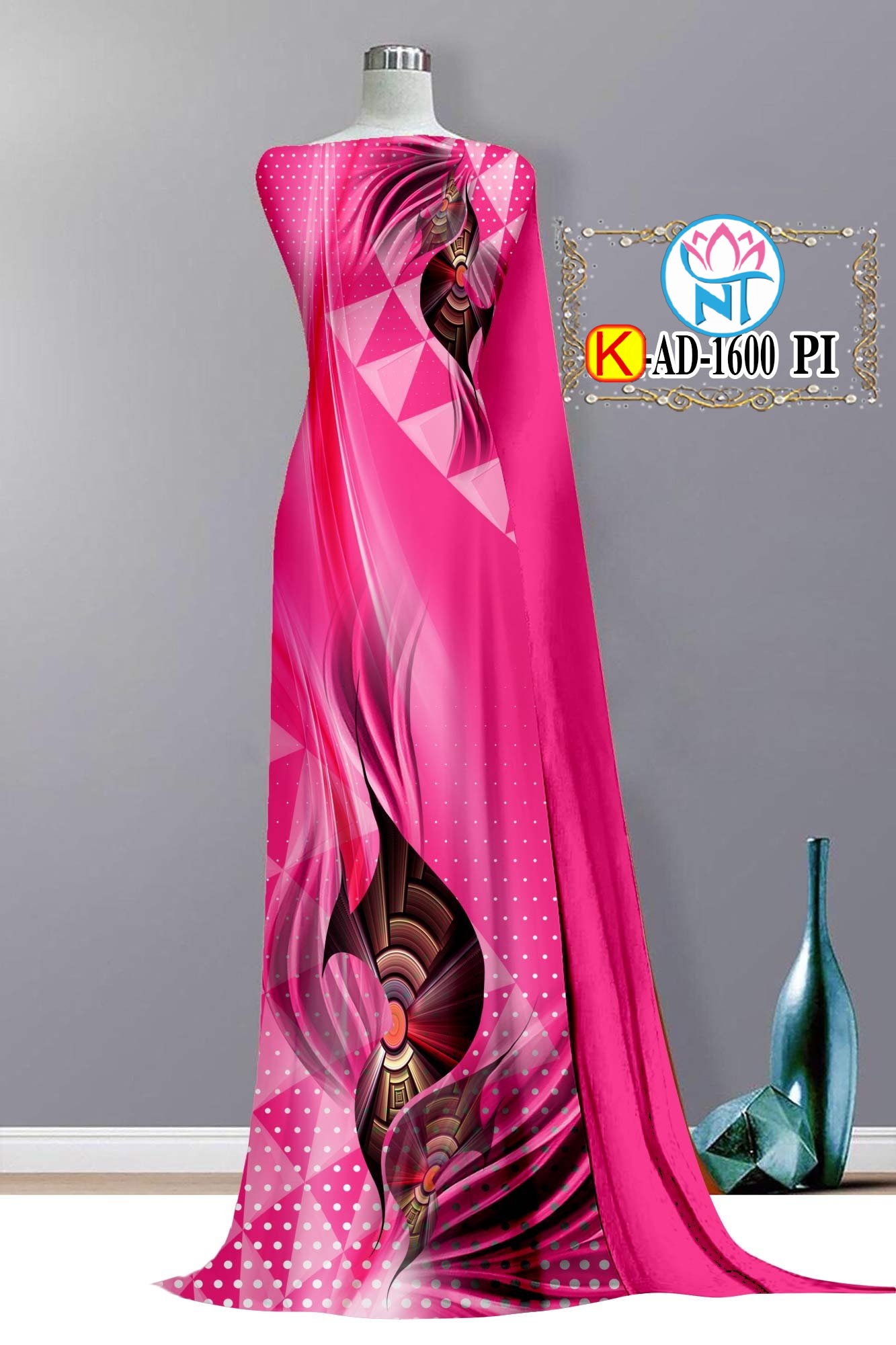 Vải áo dài 3d độc lạ đẹp - k 160
