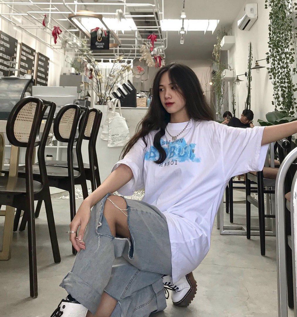 (FULL TEM TAG) Áo thun BOBUI SAIGON HANOI Cloud Unisex (Có tag cổ tem BOBUI)