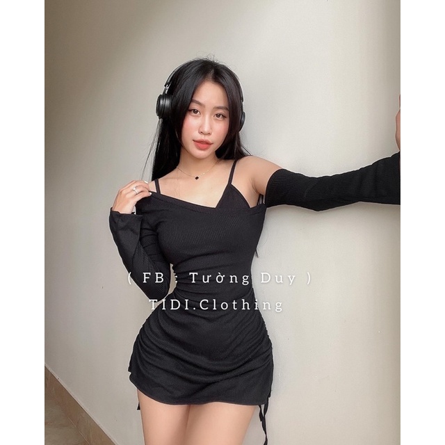 Set Đầm Kiểu Rút Dây Kèm Bra Trong Nữ Tính D97