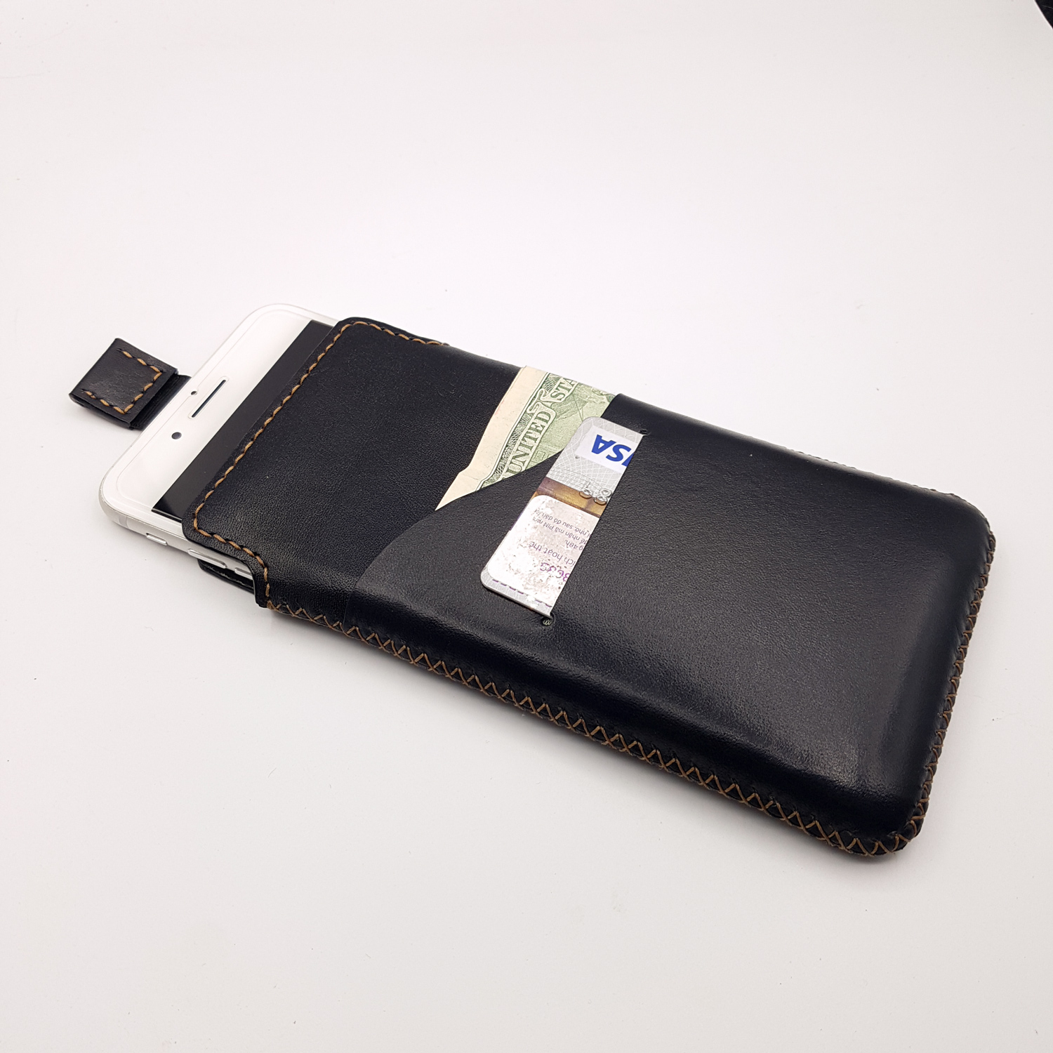 BAO ĐIỆN THOẠI DÀNH CHO SMARTPHONE - BAO DA THỦ CÔNG MÀU ĐEN