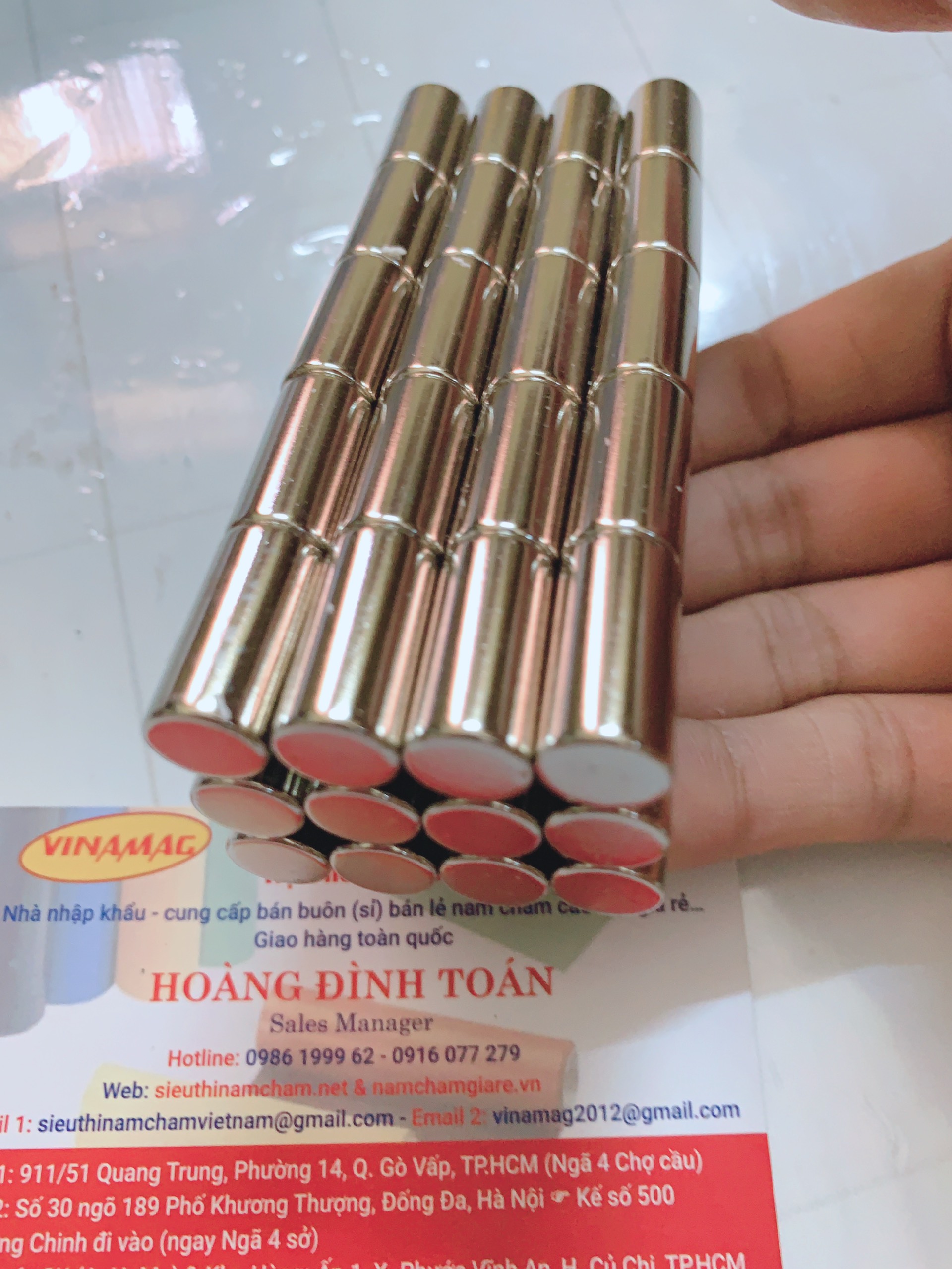 Nam châm trụ tròn đất hiếm D10x20mm(siêu hút)