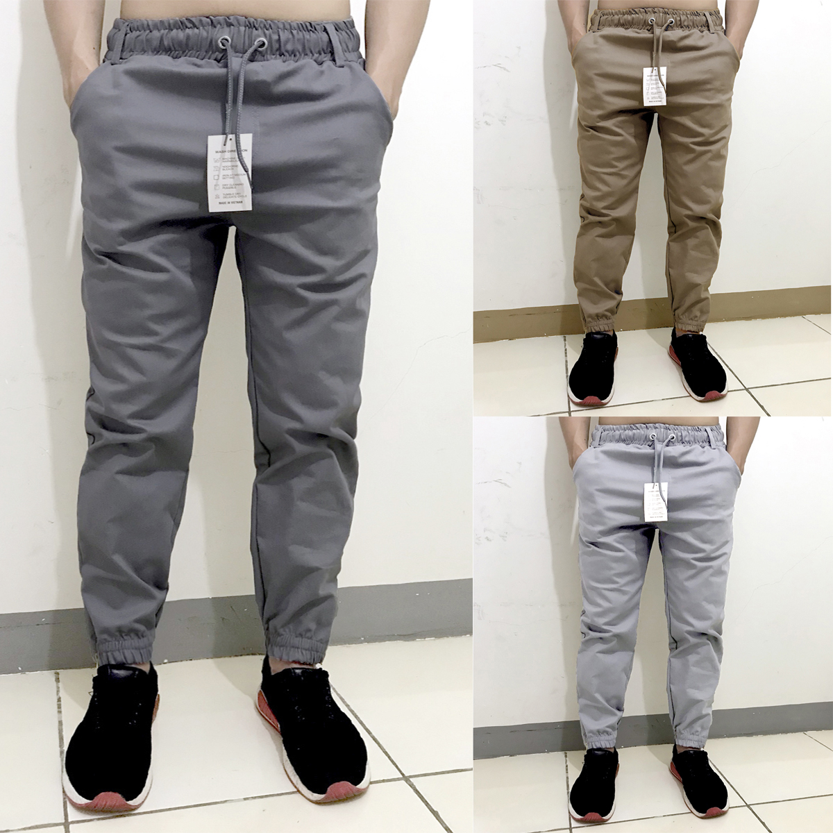 Quần Jogger Kaki Basic Trơn Co Giãn Chất Vải Xịn Ảnh Thật