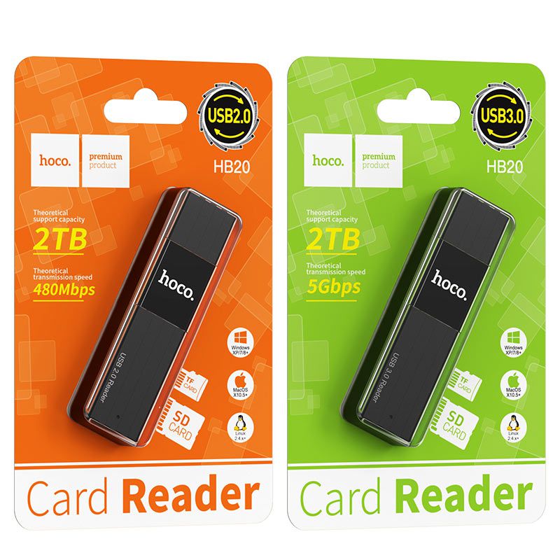 Đầu đọc thẻ nhớ 2.0 / 3.0 Hoco HB20 - Đọc thẻ MicroSD/SD ( BH 12 THÁNG )
