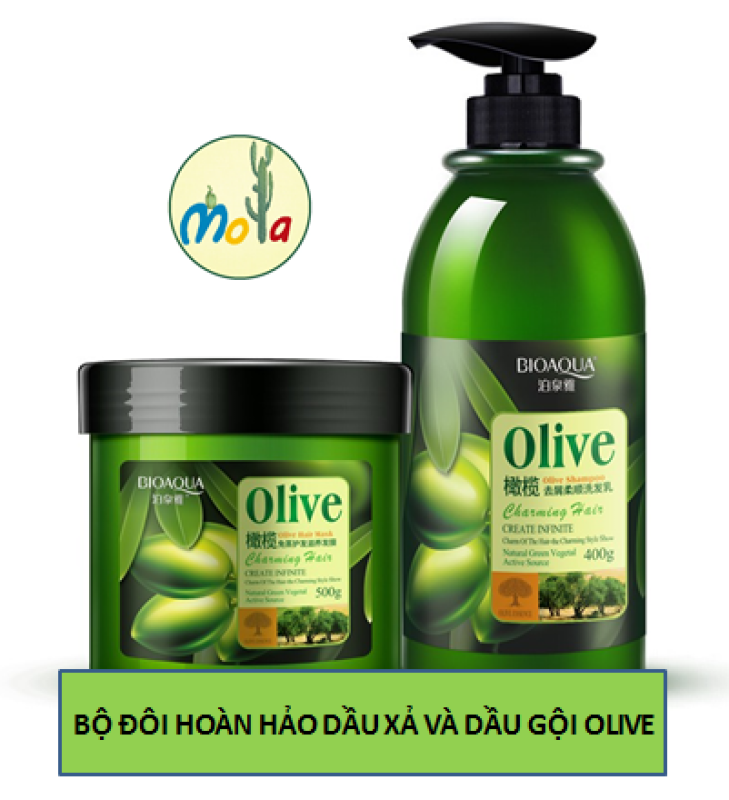 Cặp Dầu Gội Dầu Xả Ngăn Rụng Tóc Phục Hồi Tóc Hư Tổn Olive Bioaqua Mola giá rẻ