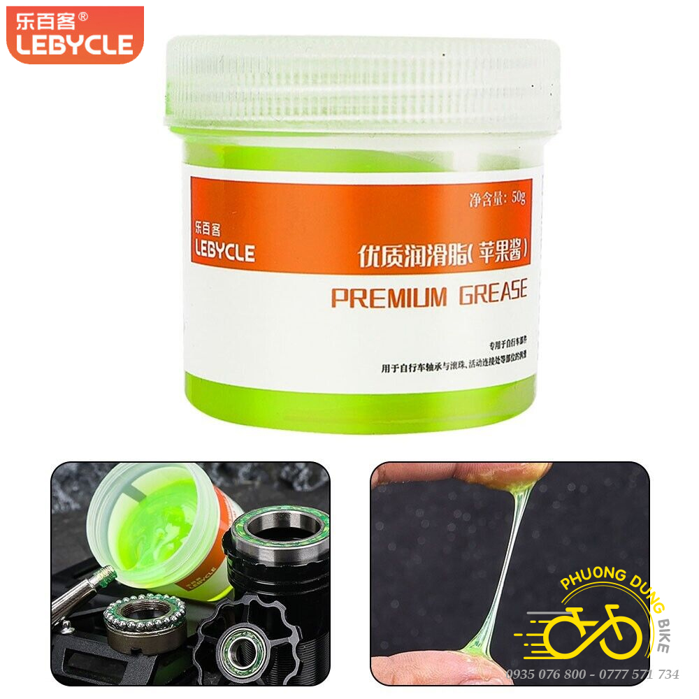 Lebycle Premium Grease 50g Heat-Resistant Bicycle Lubricant – Lubricant for Bearings, Hubs, Gears, Center Axles, Pedals, and Neck Cups