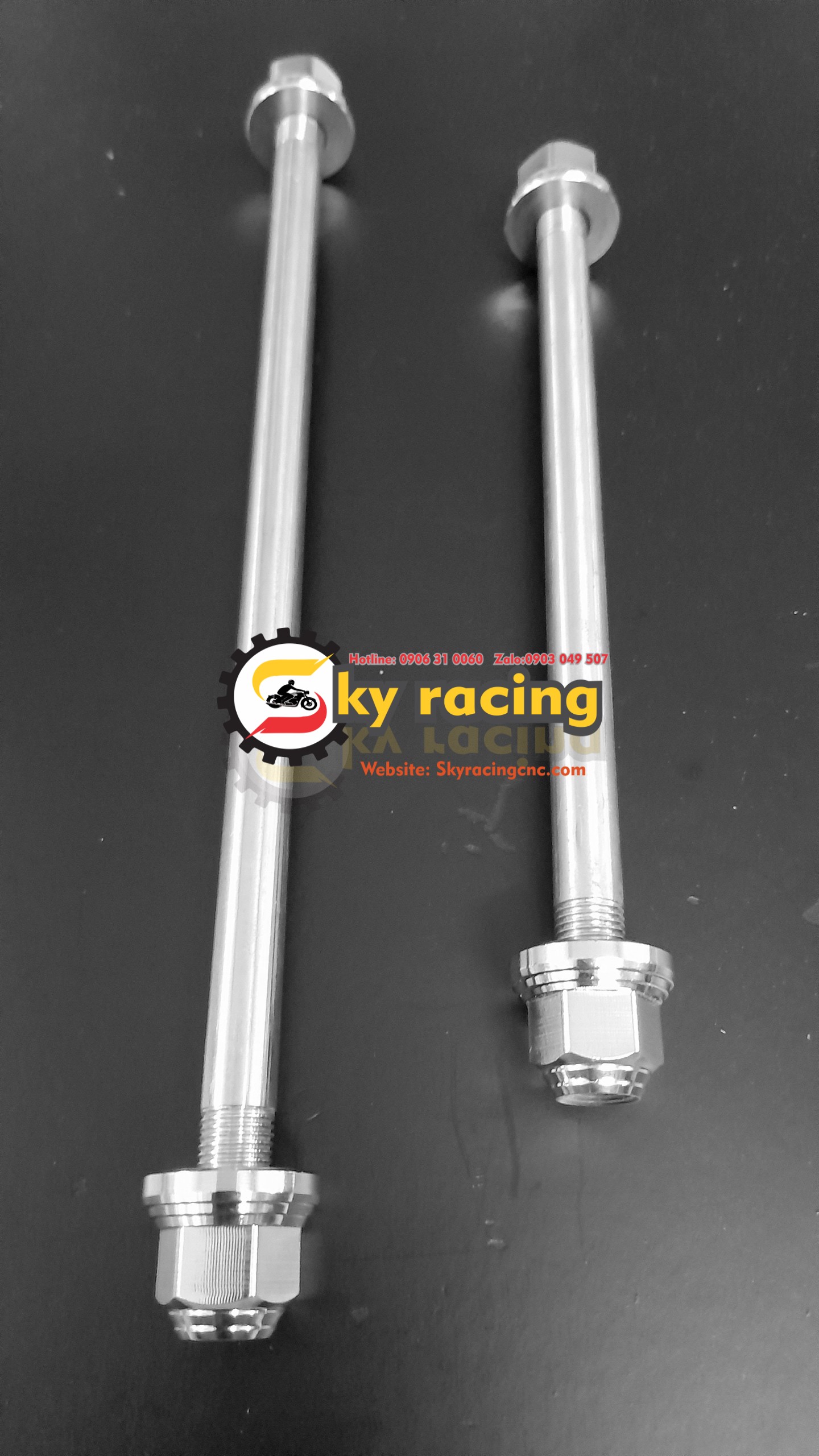 Bộ cốt trước sau kèm 4 con tán bít đầu INOX 304 CNC Thái gắn cho xe WINER, SONIC, RAIDER FI, WAVE, RS, WS110...