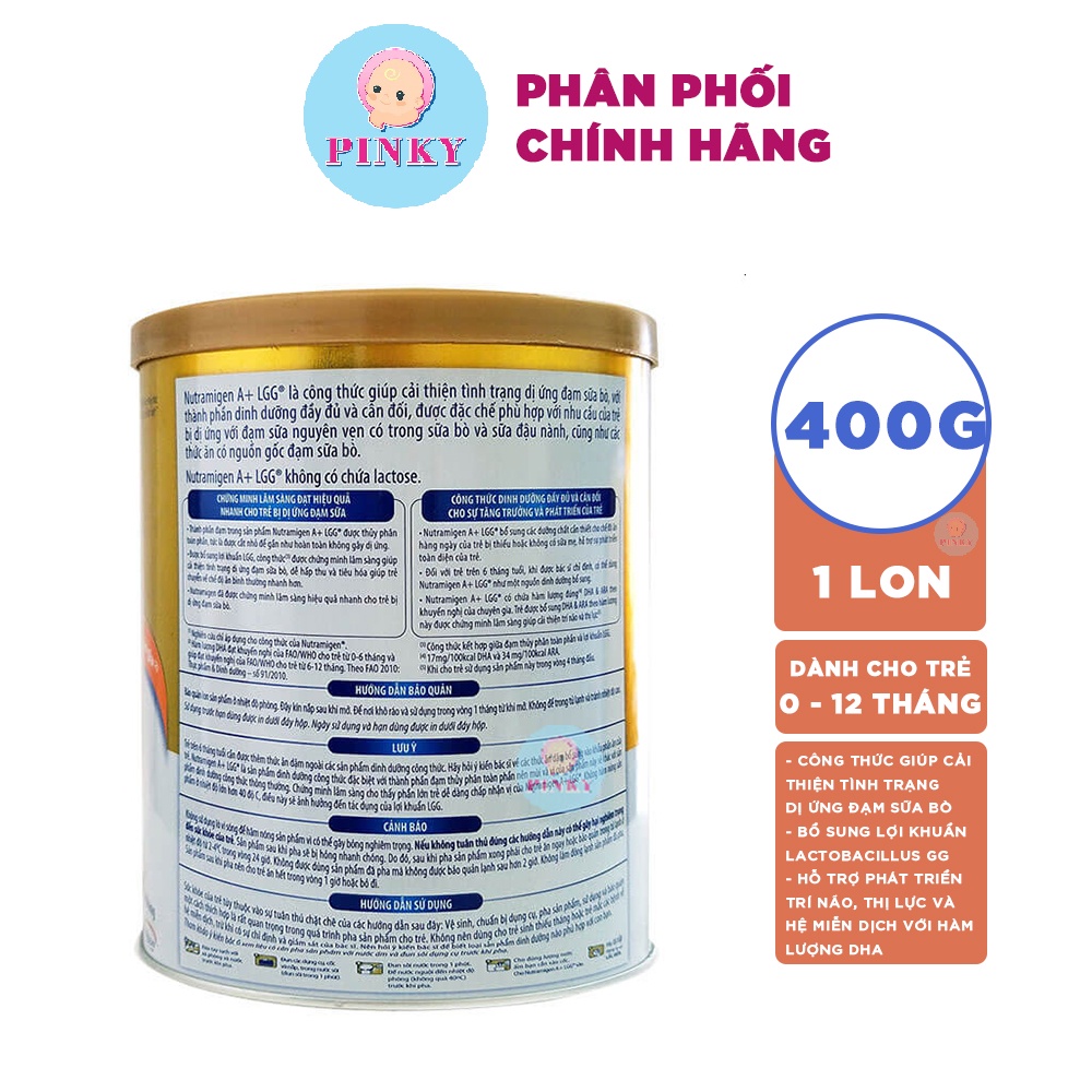 Sữa bột Enfa Nutramigen A+LGG 400g (Dành Cho Trẻ Dị Ứng Đạm Sữa Bò)